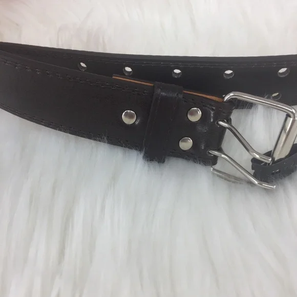 Men’s Leather Double Prong Belts - Brown - Picture 1 of 4